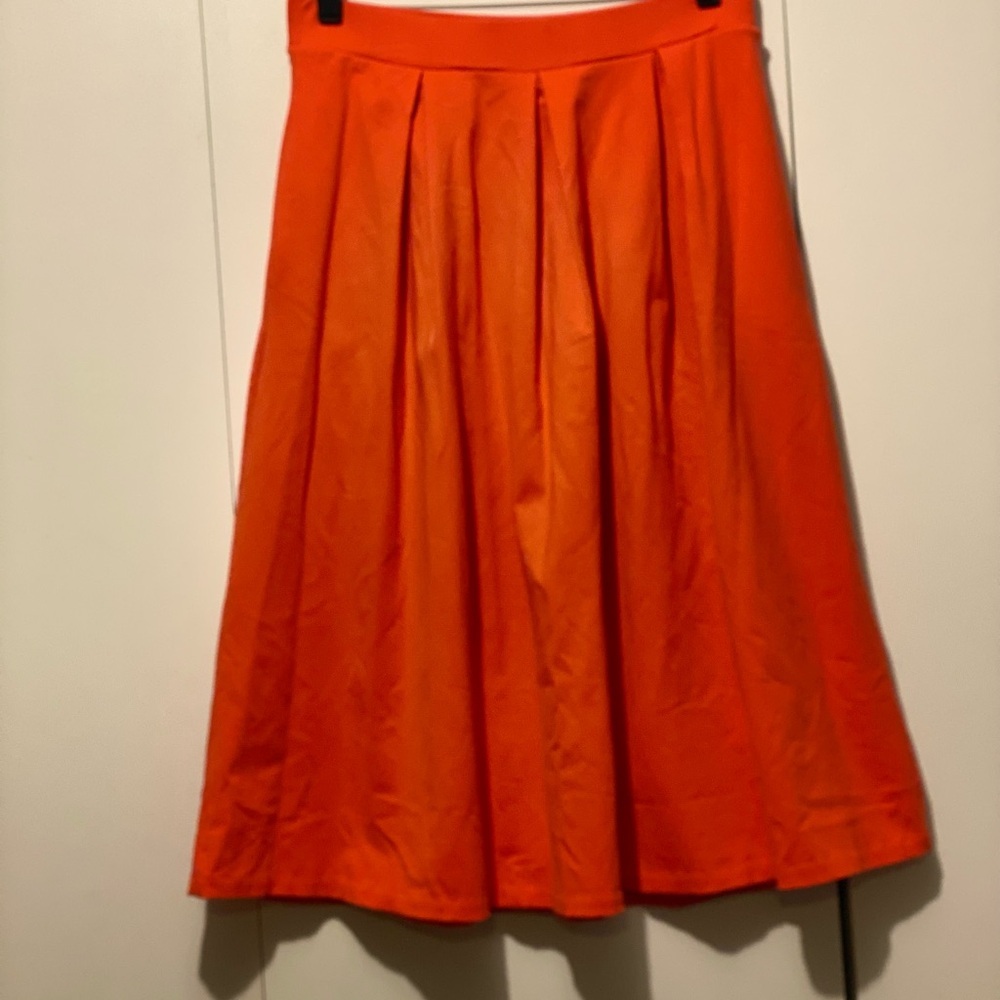 Elegant Orange A-Line Skirt